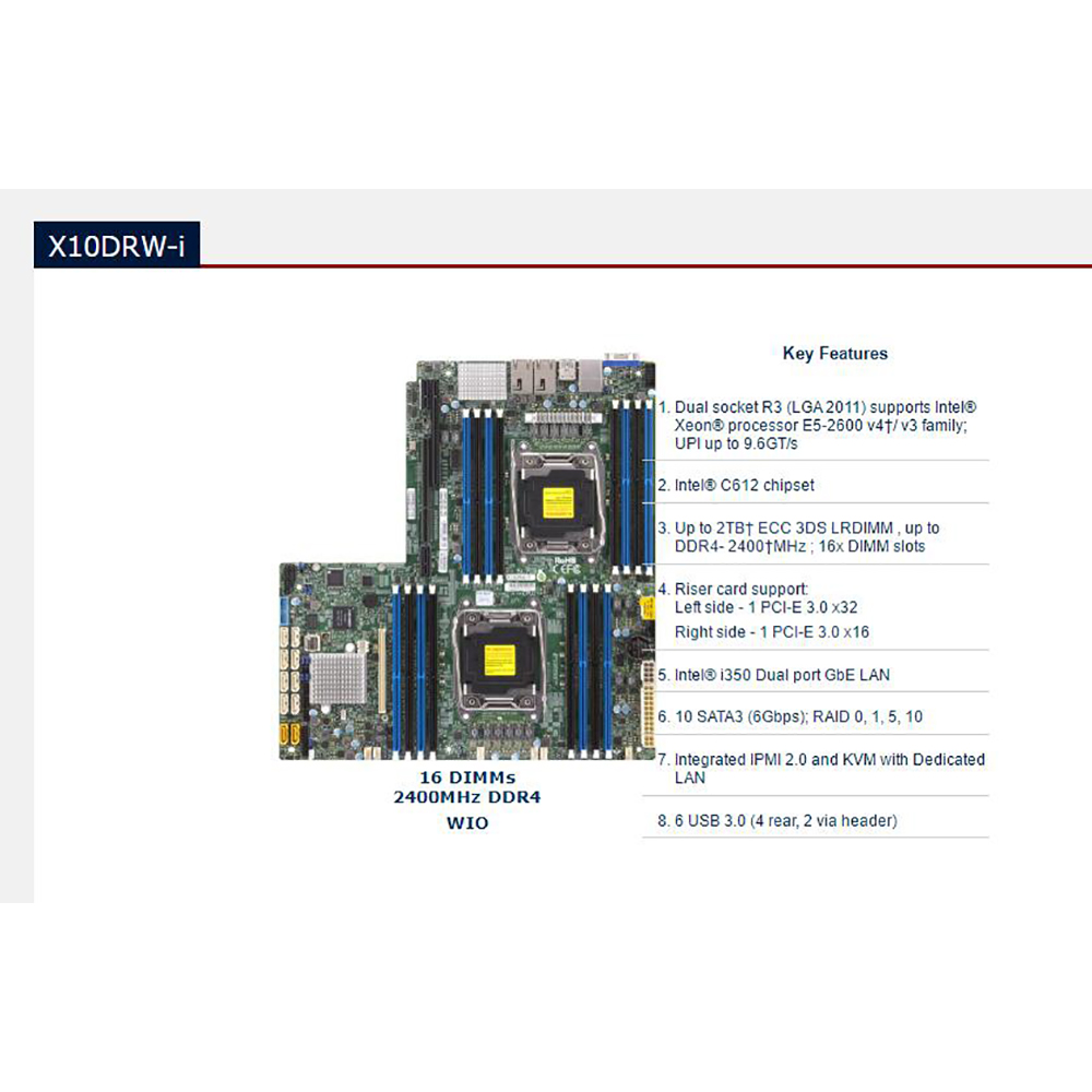 บอร์ด C612 2011 E5-2600 16 DIM - Ddr4 2400Mhz บทวิจารณ์และราคา